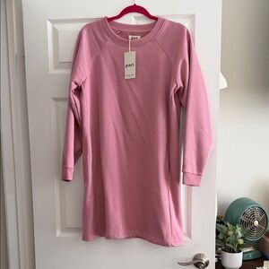 Pact pink sweatshirt dress in pink NWT